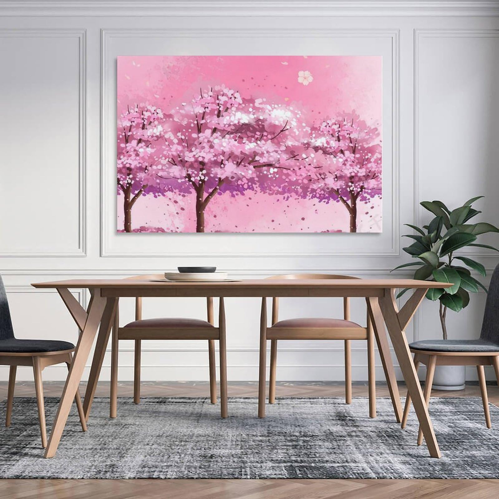 Amazon.co.jp: 和風 桜 春 壁画 キャンバス絵画 アートパネル 現代
